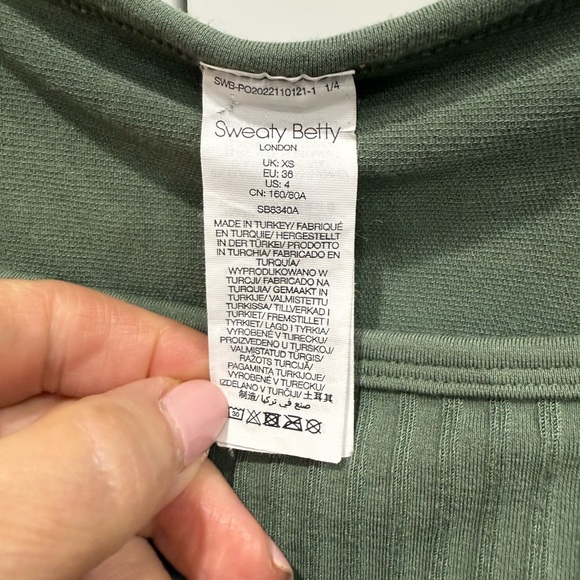Sweaty Betty Mindful Crop Seamless Rib Tank in Ivy Green xs - Picture 8 of 8